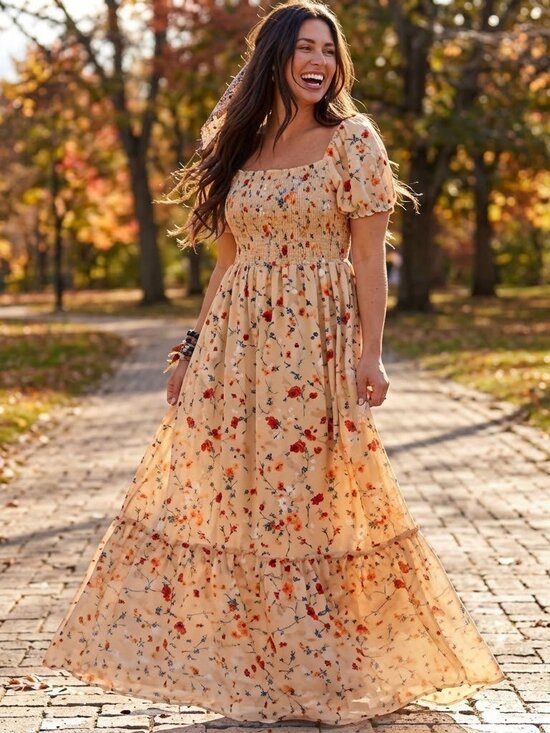 Baltic Born Dresses & Skirts - Baltic Born Women's XXL LONG Maxi Dress Smocked Tiered Ruffle Coquette Prairie